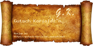 Gutsch Koriolán névjegykártya